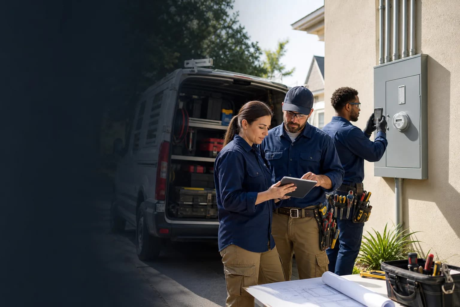 Electrical contractor connecting an estimate with safe job documentation