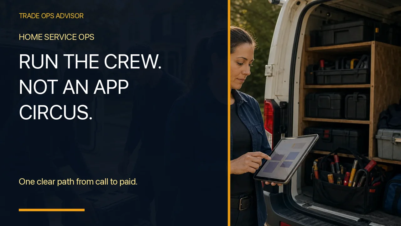 Home-service crew using one clear operating system across the workday