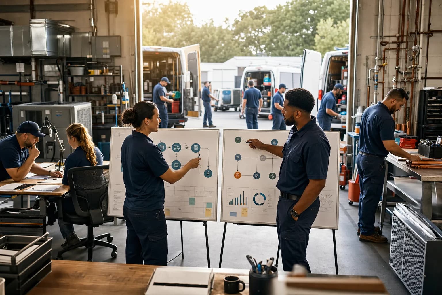 Established home-service team comparing a practical daily workflow with deeper operating controls